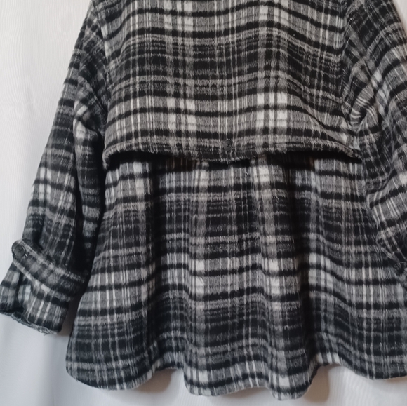 FREE PEOPLE Women's Highlands Wool Blend Plaid Pea Coat.XS - Picture 12 of 15